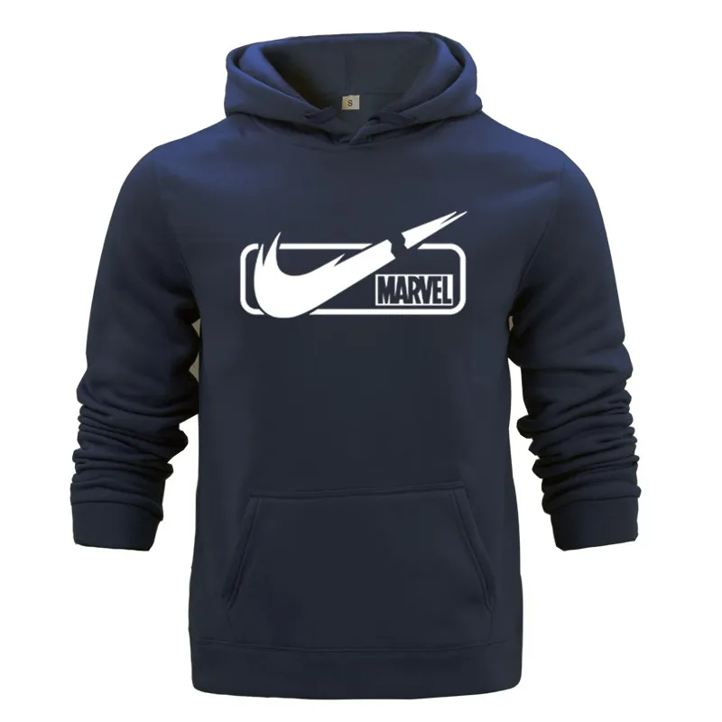 

2019 New Black Hoodies Men Cotton Long Sleeve Fashion Hoodies Marvel Hoodies Marvel Print Logo Mens Sweatshirts Hoodies Youth