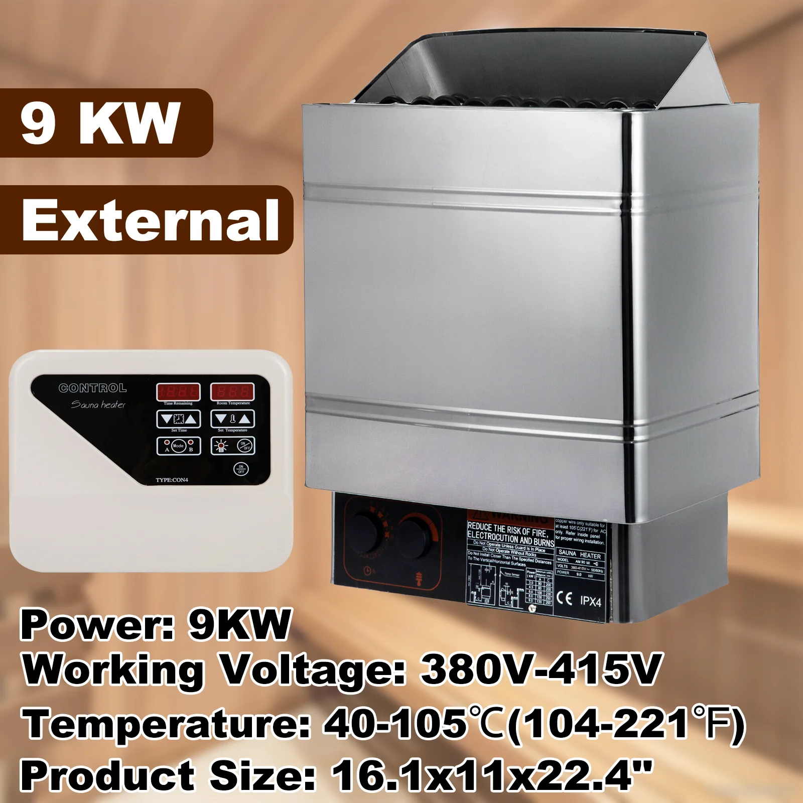 VEVOR 6 8 9 KW Electric Sauna Heater Stove External / Internal Controller  Overheating Protection Spa Sauna Room Steam Generator - AliExpress