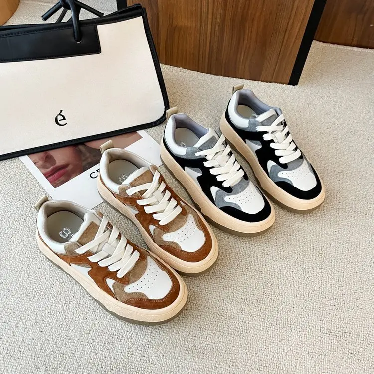 Women's Leather Sports White Shoes 2021 Autumn and Winter Cotton Shoes Retro Thick-soled Plus Velvet Old Sneakers Women's Leather Sports White Shoes 2021 Autumn and Winter Cotton Shoes Retro Thick-soled Plus Velvet Old Sneakers