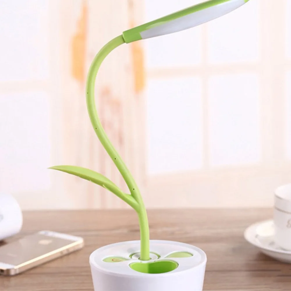 

Innovative Sapling LED Lamp Eye-protection Smart Touch Switch USB Charging 18650 Battery Used As Pen Holder Artistic Light
