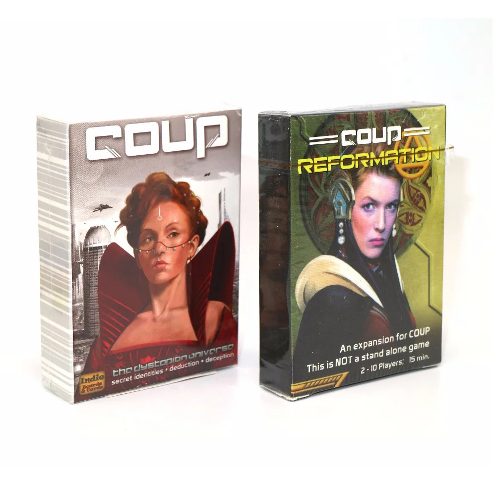 

2020 board game Coup Full English version basic & expansion reformation card game for home party playing cards