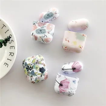 

Art Oil Painting Case For Airpods Cover Luxury Luminous Flower Bluetooth Earphone Hard Case Headphone Case Box For Apple Airpod