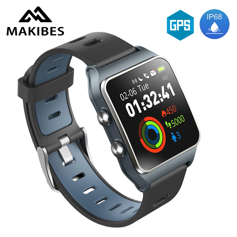 [В наличии] Makibes BR3 GPS 17 видов спортивные Смарт часы IP68 Водонепроницаемый Носимых