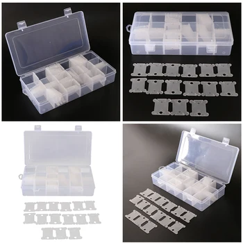 

2pcs Empty Cross Stitch Thread Organizer Box and 240pcs Floss Bobbin, DIY Sewing Supplies Floss Storage Box Embroidery Supplies