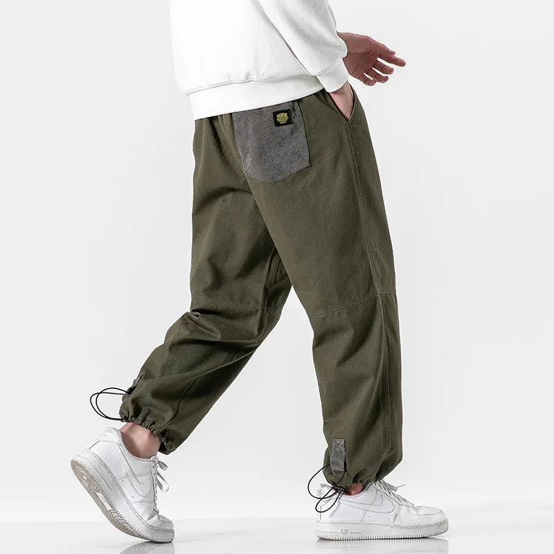 

2020 Spring New Style Japanese-style Shadowless Wall Large Size Pumping Rope Beam Foot Capri Casual Pants Hk20024