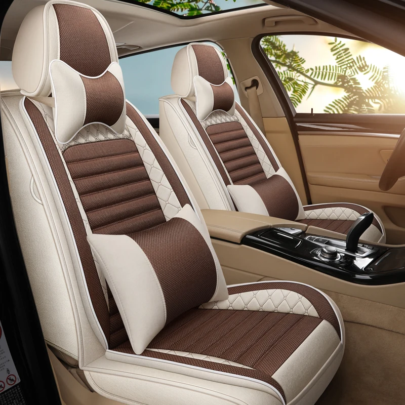Full Coverage flax fiber car seat cover auto seats covers for Toyota 4