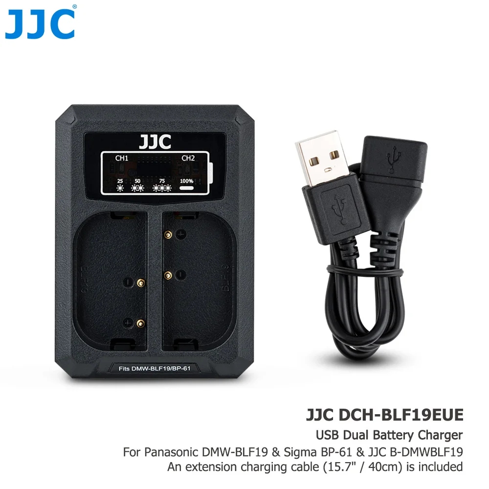 JJC USB зарядное устройство для путешествий с двумя аккумуляторами