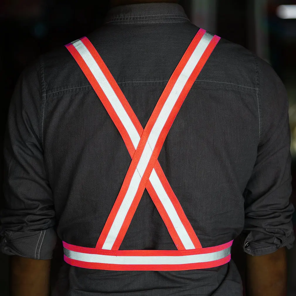 High Visibility Adjustable& Elastic Lightweight Polyester Reflective Vest Breathable for Running Jogging Walking Cycling