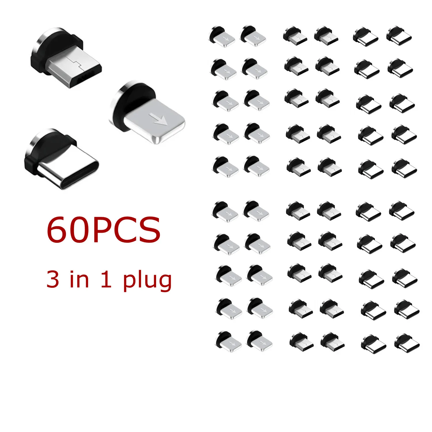 USLION 60 Pcs магнетический советы для iPhone Samsung мобильный телефон запасных частей 3 в 1 с