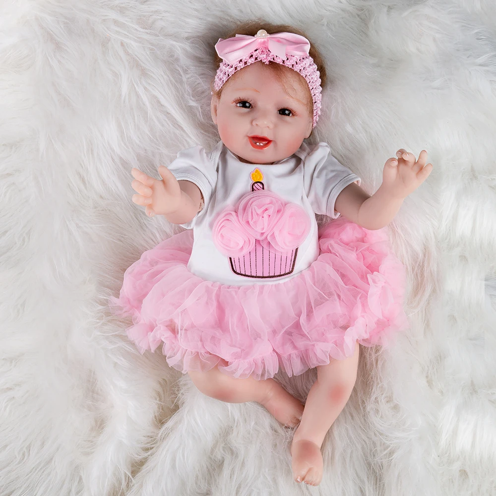 Реалистичные Reborn Baby Doll Игрушки для новорожденных 55 см тело реалистичные девочка Силиконовые Bonecas Bebes Reborn baby dolls