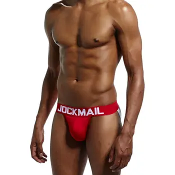 

Mens Sexy Open Butt Jockstrap Underwear Letters Print G-string Panties M-2XL