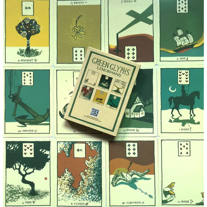 Juego de cartas de Tarot de 40 cartas, Glyphs lenorand, juego de mesa de fiesta familiar, tarjeta de adivinación del destino mágico para Tarot