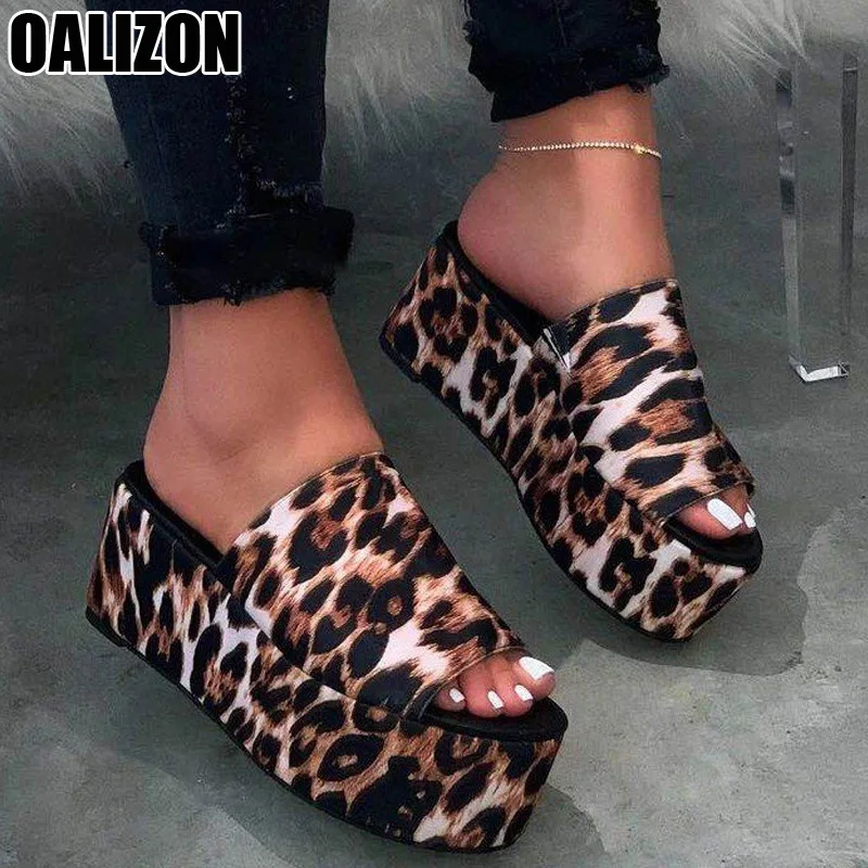 peep toe leopard flats