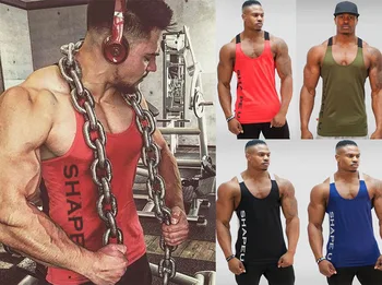 

Mens Bodybuilding Stringer Tank Top Y-Back Gym Workout Sports Vest Men's Gym Muscle Sleeveless Tee