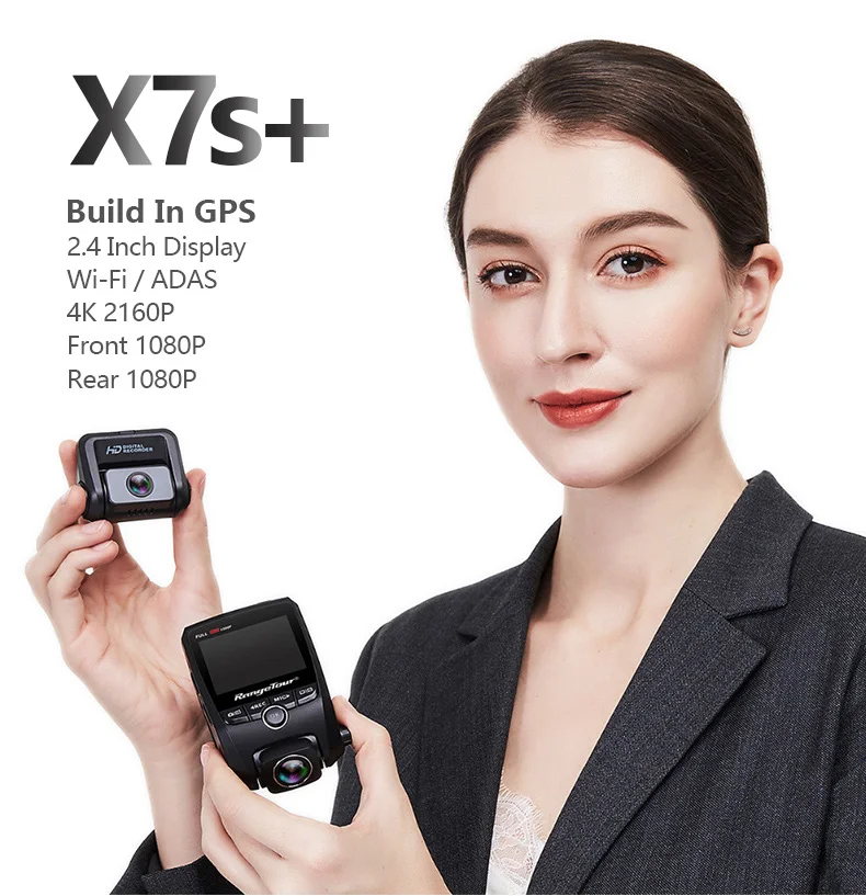 Видеорегистраторы для автомобилей Камера 4K 2160P Встроенный GPS WiFi ADAS Dash Cam передние