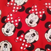 Bonne impression numérique Minnie tissu coton tissu Patchwork rouge Minnie tissu coton couture matériel bricolage enfants robe/T-shirt(China)