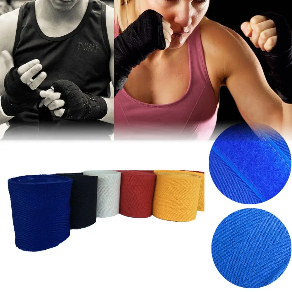 

High Quality 2.5m Cotton Bandage Boxing Wrist Hand Wrap Combat Protect Boxing Kickboxing Muay Thai Handwraps Training Gloves