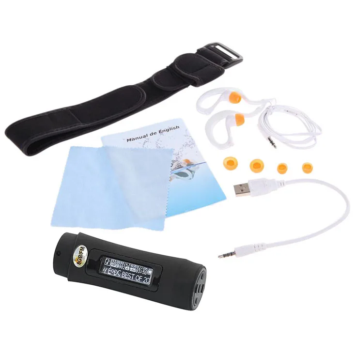 

Ipx8 8Gb Waterproof Mp3 Player Diving Oled Screen Water Sport Mp3 With Fm Radio Earphones