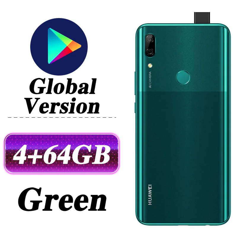 4G 64G Green Глобальная версия HUAWEI P Smart Z NFC мобильный телефон 6,59 ''полноэкранный kirin 710F Восьмиядерный 16 МП всплывающая камера отпечаток пальца 4000 мАч - Цвет: 4G 64G Green