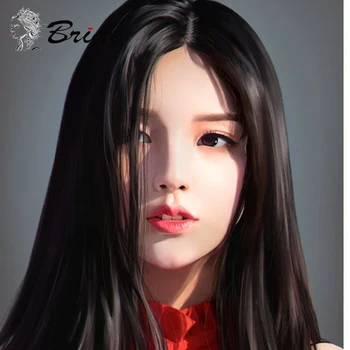 

BRIDE Black Synthetic Wig Long Straight Wig Heat Resistant Wig Straight Female Wig Daily Use or Cosplay Party Natural Soft Hat