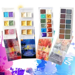 Solid Pearlescent Watercolor Gem Color Starlight Color Dark Color Watercolor Paint Nail Art Painting Art Supplies for Artist