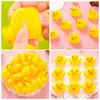 10/20/40Pcs Bath Toys Mini PVC Yellow Duck Toys Baby Water Game Playing Squeeze-sounding Dabbling Duckie Toys Baby Bath Cool Toy 1