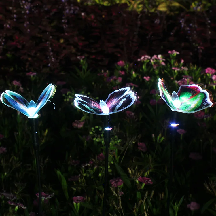 

2019 New Style Solar Lawn Lamp Fiber butterfly deng Outdoor Waterproof Courtyard Decoration Shape Cross Border