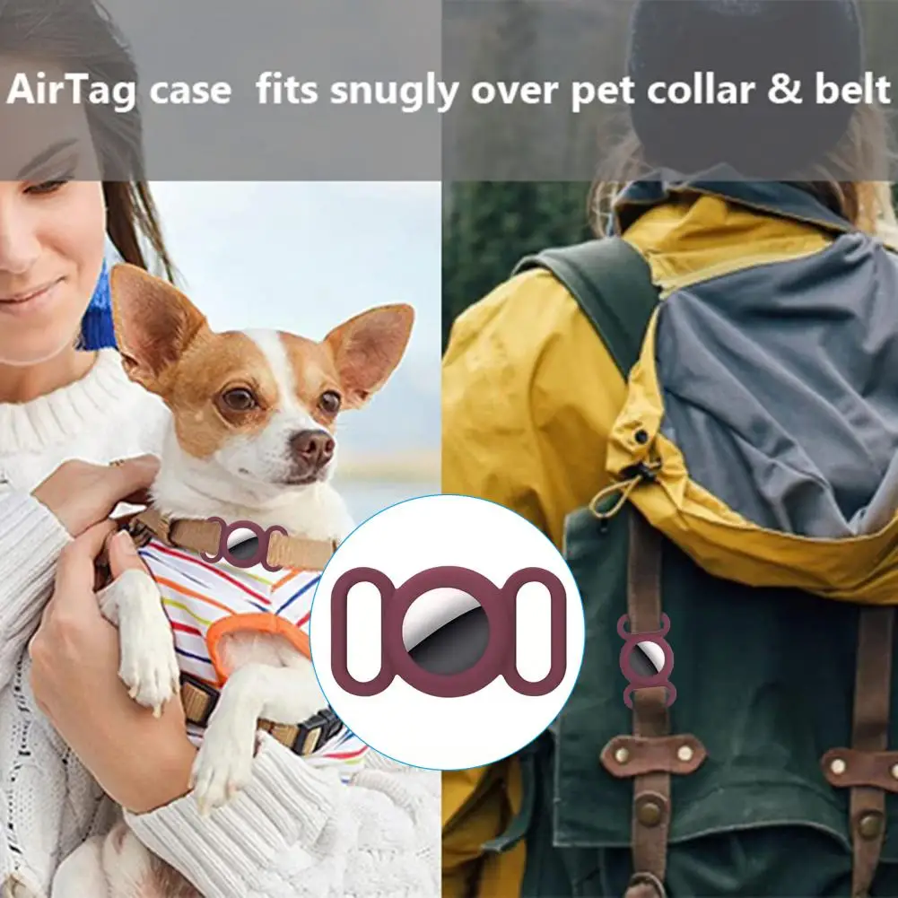 New Pet Silicone Protective Case GPS Finder Dog Cat Collar Loop for Apple Airtags for Apple Locator Tracker Anti-lost Device