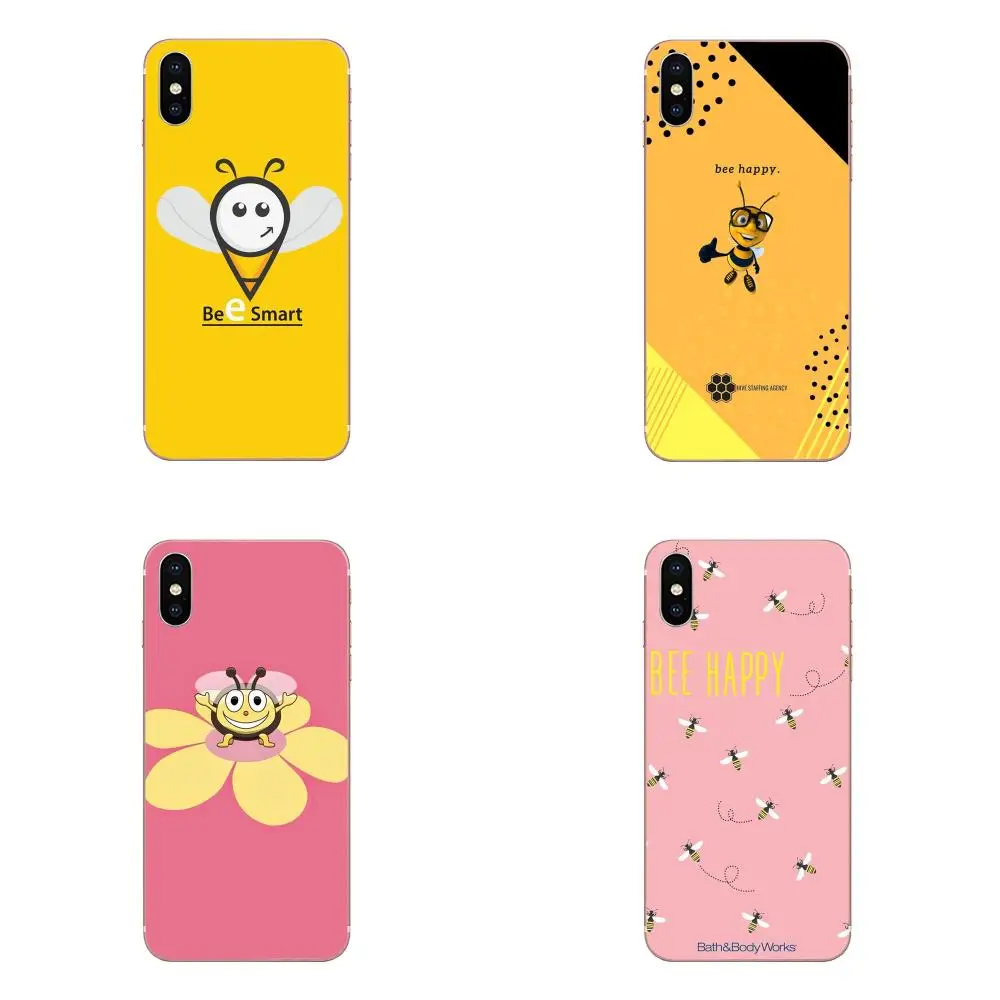 For Xiaomi Redmi Note 2 3 3S 4 4A 4X 5 5A 6 6A Pro Plus Soft Silicone TPU Transparent Cell Phone Case Little Yellow Bee Happy | Мобильные
