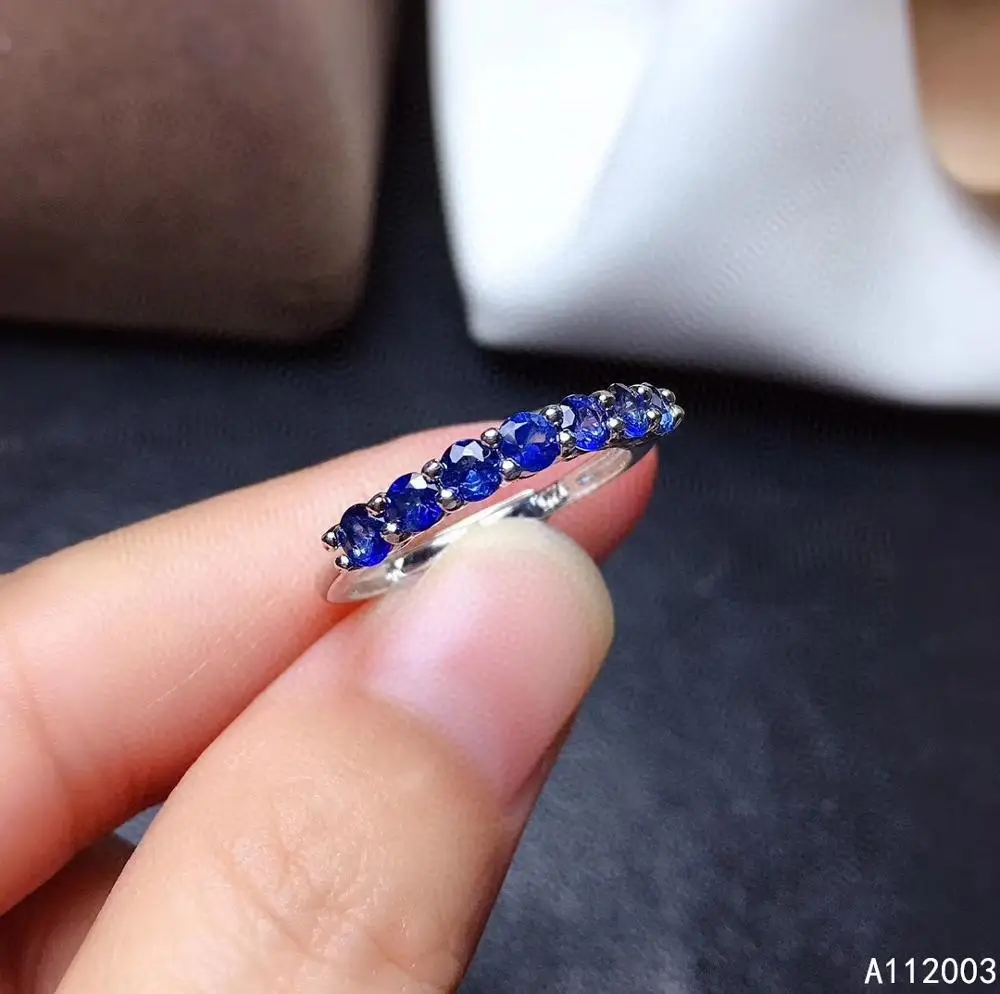 

KJJEAXCMY Fine Jewelry 925 Sterling Silver Inlaid Natural Sapphire New Female Ring Elegant Support Detection