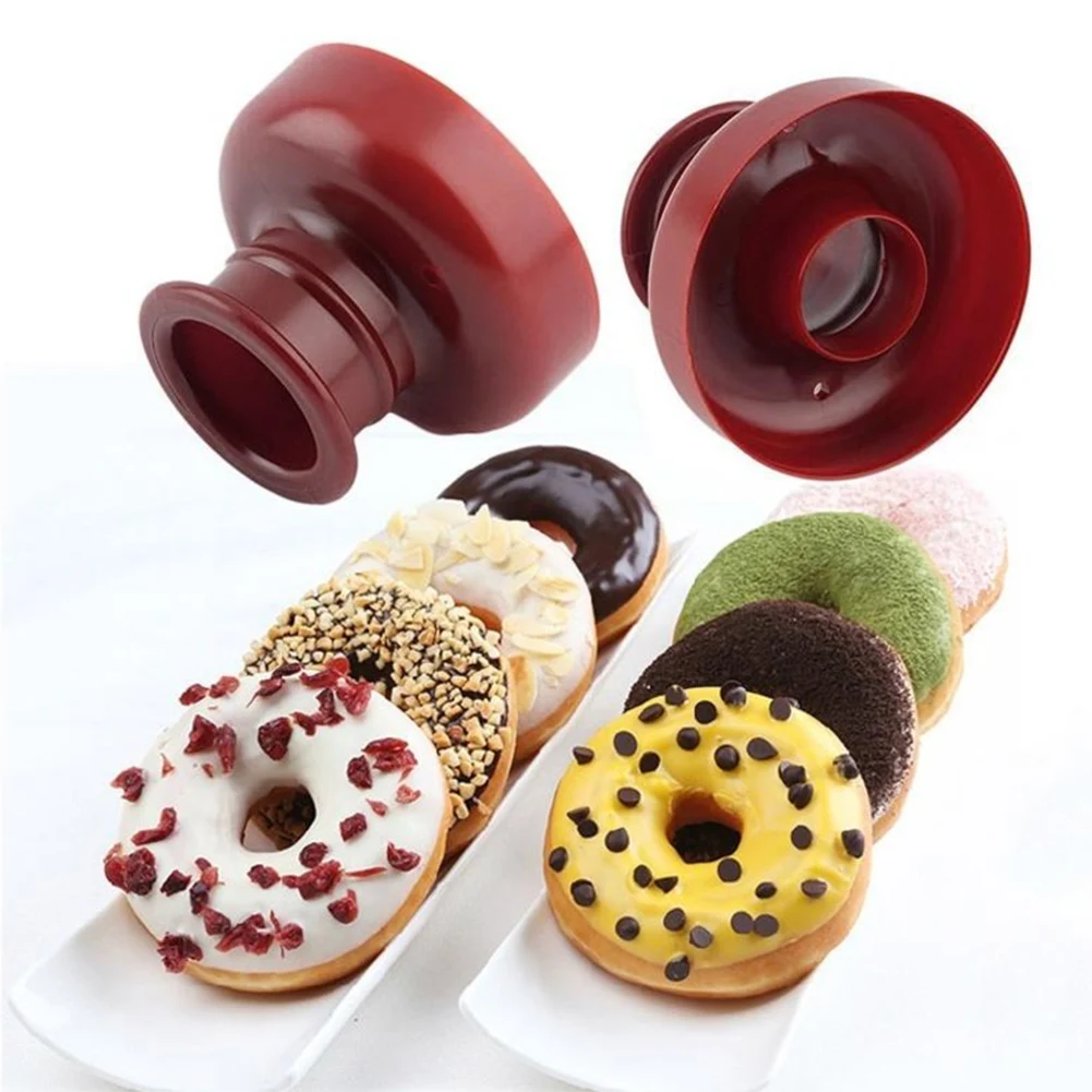 2Pcs Fondant Cake Bread Desserts Bakery Mould Maker Mold Food -Grade Plastic Doughnuts Maker Cutter