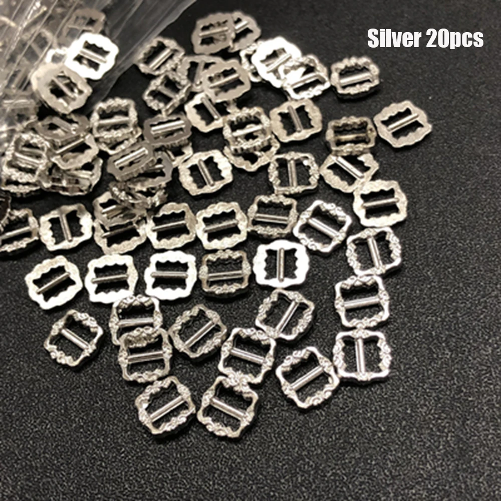 20/40pcs Mini Ultra-small Tri-glide Pattern Belt Buckle Doll Bags Buckles Diy Doll Buttons Shoes Clothes Craft Accessories 6*6mm - Цвет: Style 2-40pcs