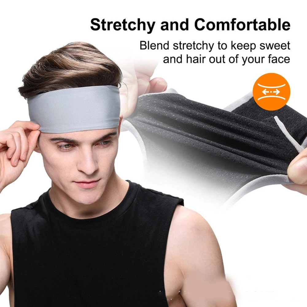 남자 sweatband 스포츠 머리띠 스트레치 탄성 여성 요가 실행 헤어 밴드 남자 야외 스포츠 Headwrap 휘트니스 스포츠