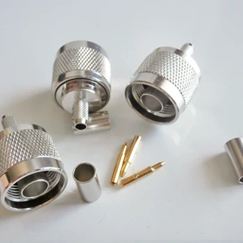 N ปลั๊ก Crimp RG58 RG142 LMR195 RG400สายตรง 1