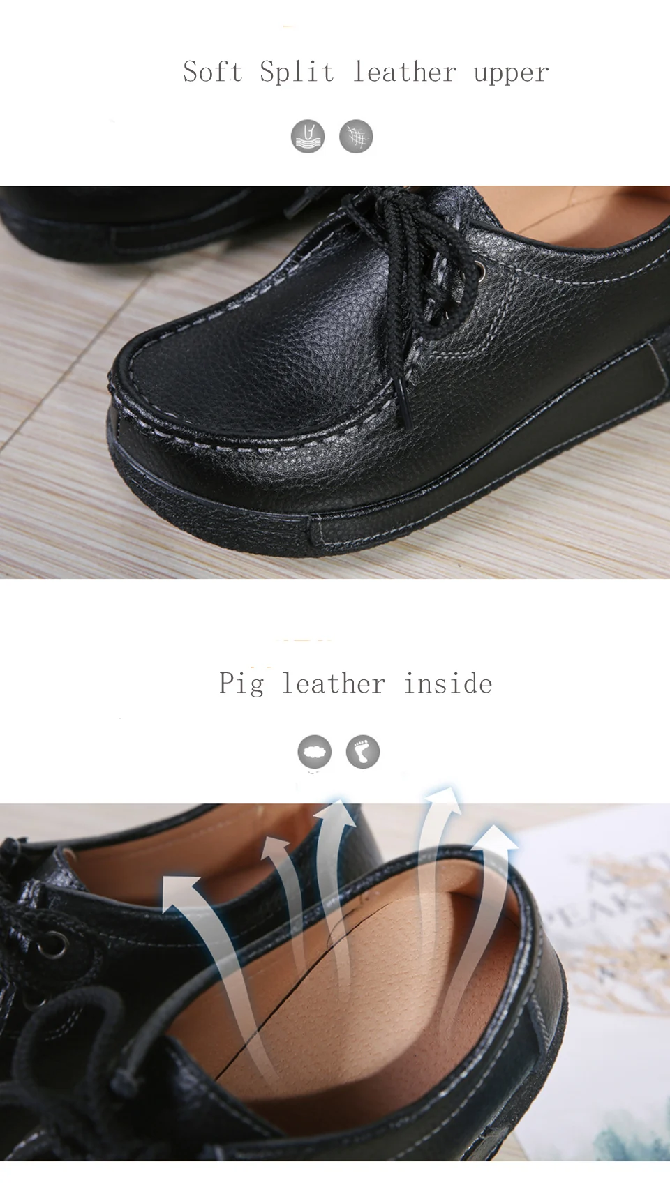 EOFK/женская кожаная обувь; женская обувь на плоской платформе; сезон осень; Новинка; удобные черные женские повседневные туфли на плоской подошве со шнуровкой; женская обувь на плоской подошве