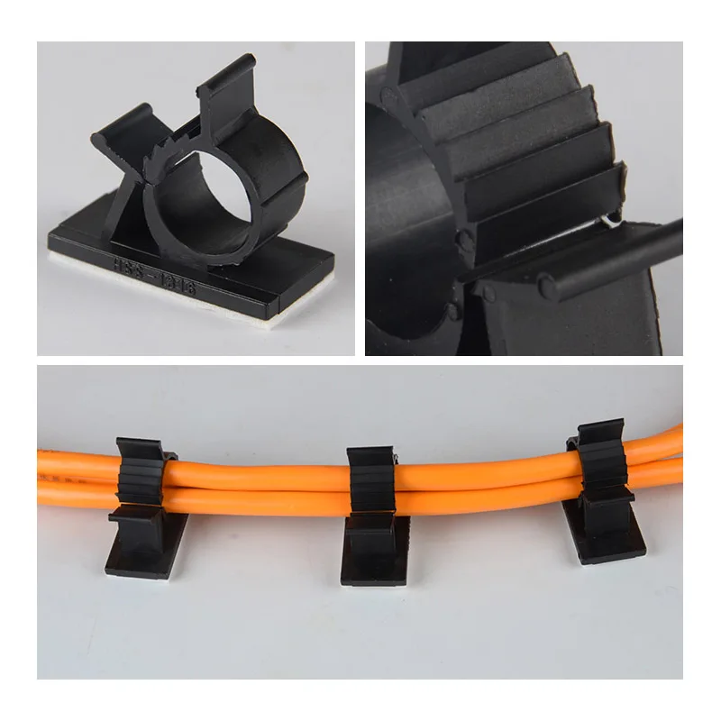 Cable Clip Adjustable Organizer Plastic Mounts Clamp Cord Management Holder Fixed 10PCS For Car Desk
