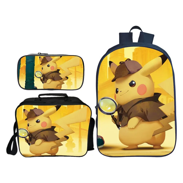 Новое поступление, 3 шт./компл., школьный рюкзак Pokken Tournament для детей, повседневные школьные ранцы для мальчиков и девочек, подарок Mochila - Цвет: same as picture