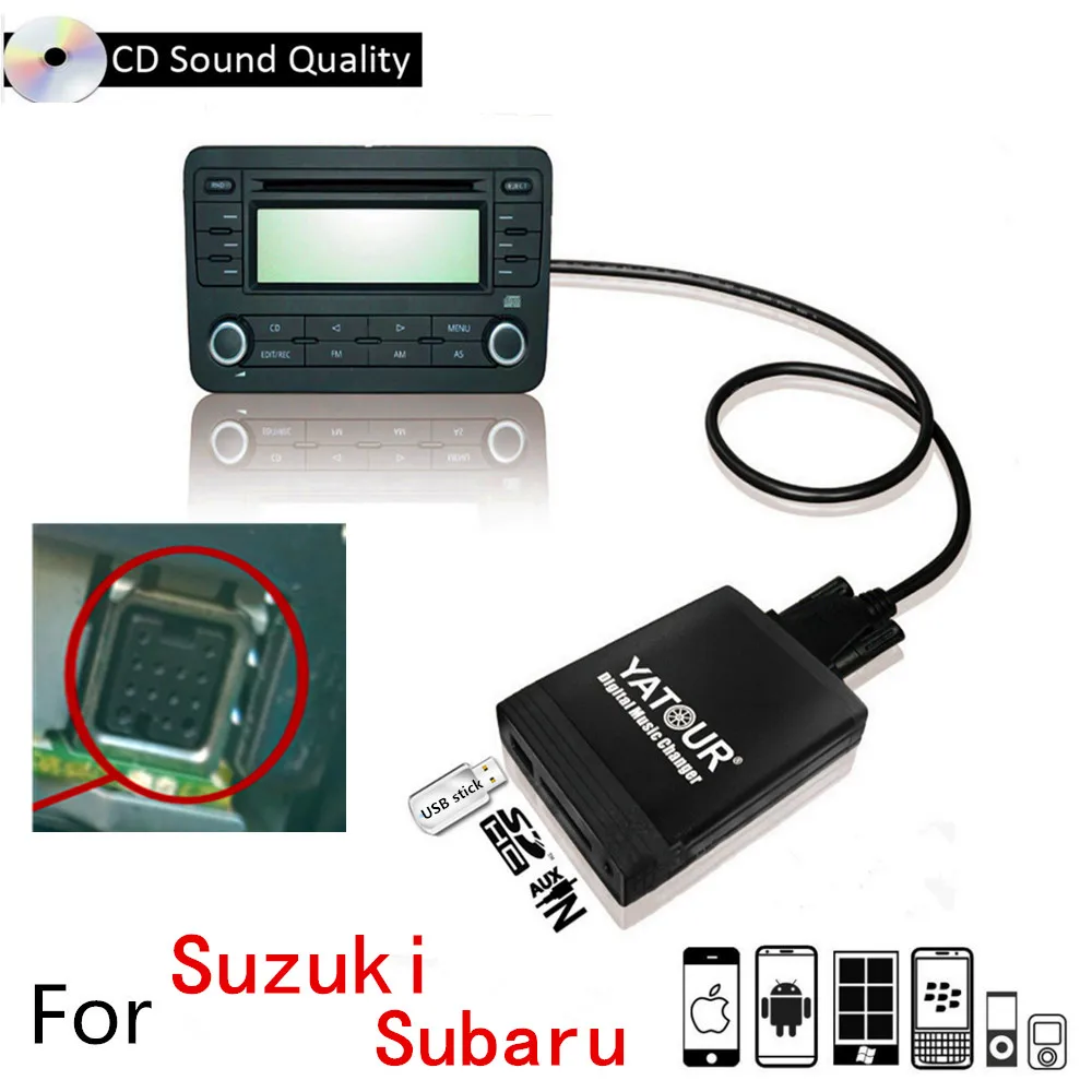 8 pin AUX Input Audio Cable Adapter Compatible with Suzuki SX4 Grand Vitara Swift Jimny Clarion car Radio and Subaru BRZ Forester Outback Legacy Impreza 4.9 ft