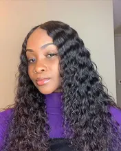 Peluca brasileña de ondas profundas prearrancada, peluca con malla frontal y pelo de bebé, 13x4, para mujeres negras
