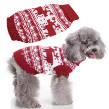 Теплый свитер для питомца модный Рождественский свитер для собаки теплая одежда для щенков кошек пуловер Тип зимнее пальто красные зимние свитера