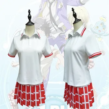

eldlive Cosplay Japan Anime Costumes Women men Costumes Summer Couple Set Anime Daily Wear Women's pleated skirt Cosplay