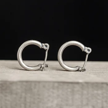 

S925 sterling silver Little Circuit earrings for men and women New punk style anti allergy ear stud ear clip jewelry