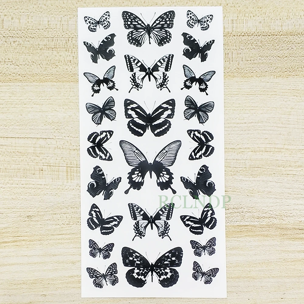 Temporary-Tattoo-Sticker Flash-Snake-Feather Tatouage Body-Art Fake Tatto Butterfly Girl