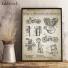 Motorcycle Inventions Vintage Poster Engine Patent Art Painting Mechanical Engineering Wall Pictures Home Decor ► Photo 1/6