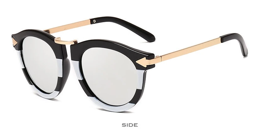 46217 черные, белые, в полоску, классические, трендовые солнцезащитные очки со стрелками, мужские, женские, с металлическими ножками, очки, UV400