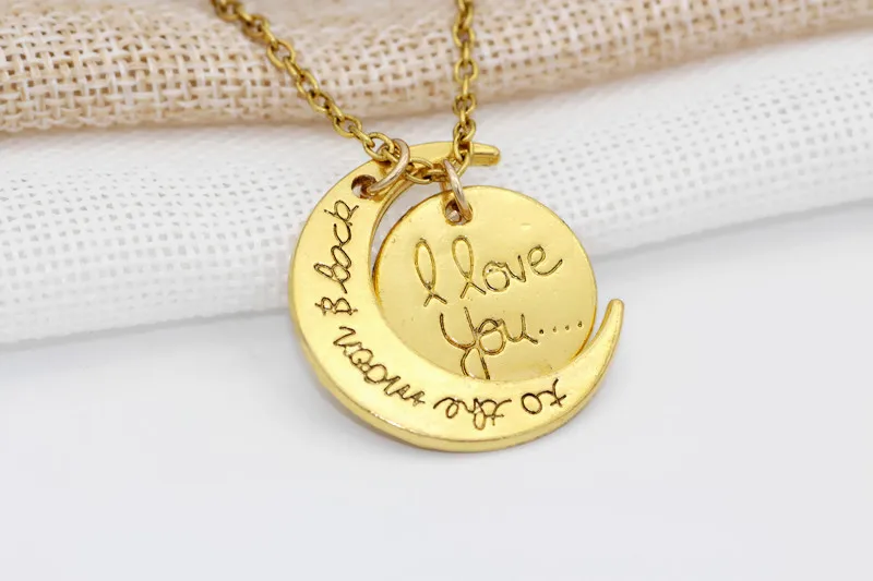 Серебряное ожерелье с надписью «I Love You» и «Love Forever Moon», колье с подвеской для женщин и мужчин, подарки для влюбленных пар