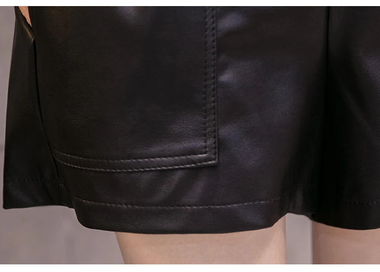 AIYANGA/широкие шорты с высокой талией из искусственной кожи, осенне-зимние женские модные короткие шорты трапециевидной формы с оборками из искусственной кожи