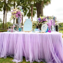 Разноцветная настольная юбка-пачка, Тюлевая скатерть для свадебной вечеринки, украшение стола, домашние текстильные скатерти, аксессуары, новинка