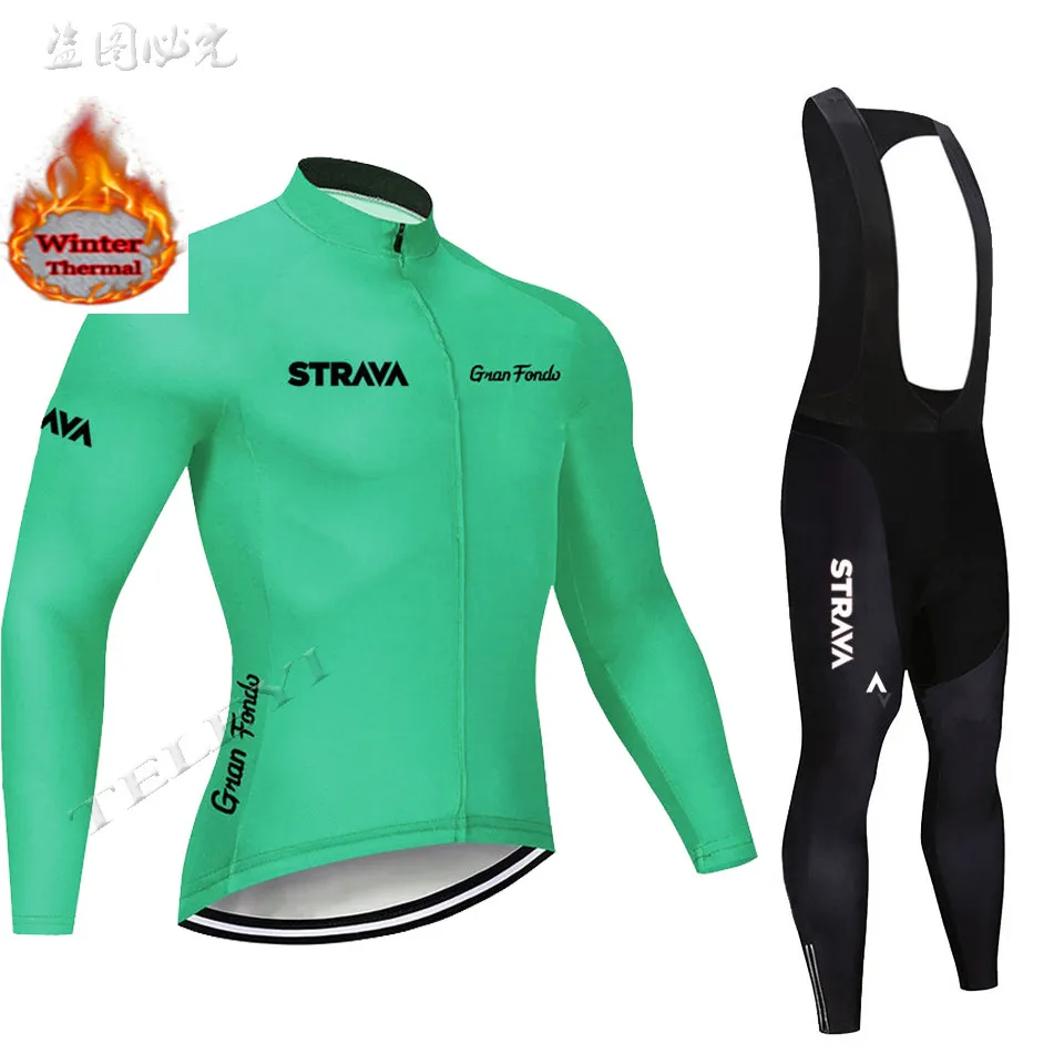 STRAVA велосипедная майка мужская pro team зимний теплый флисовый комплект с длинным рукавом MTB велосипедная Одежда Майо Ropa Ciclismo Hombre