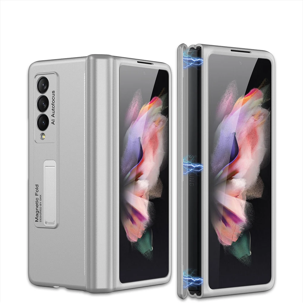 GKK Magnetic Frame Plastic Case For Samsung Galaxy Z Fold 2 3 5G Stand All-included Hard Cover For Samsung Z Fold Flip 3 Case galaxy z flip3 case